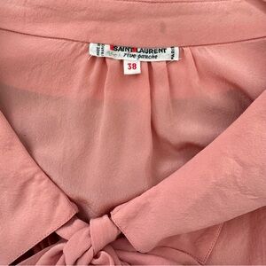 VINTAGE Saint Laurent Blush Tie-Front Top
